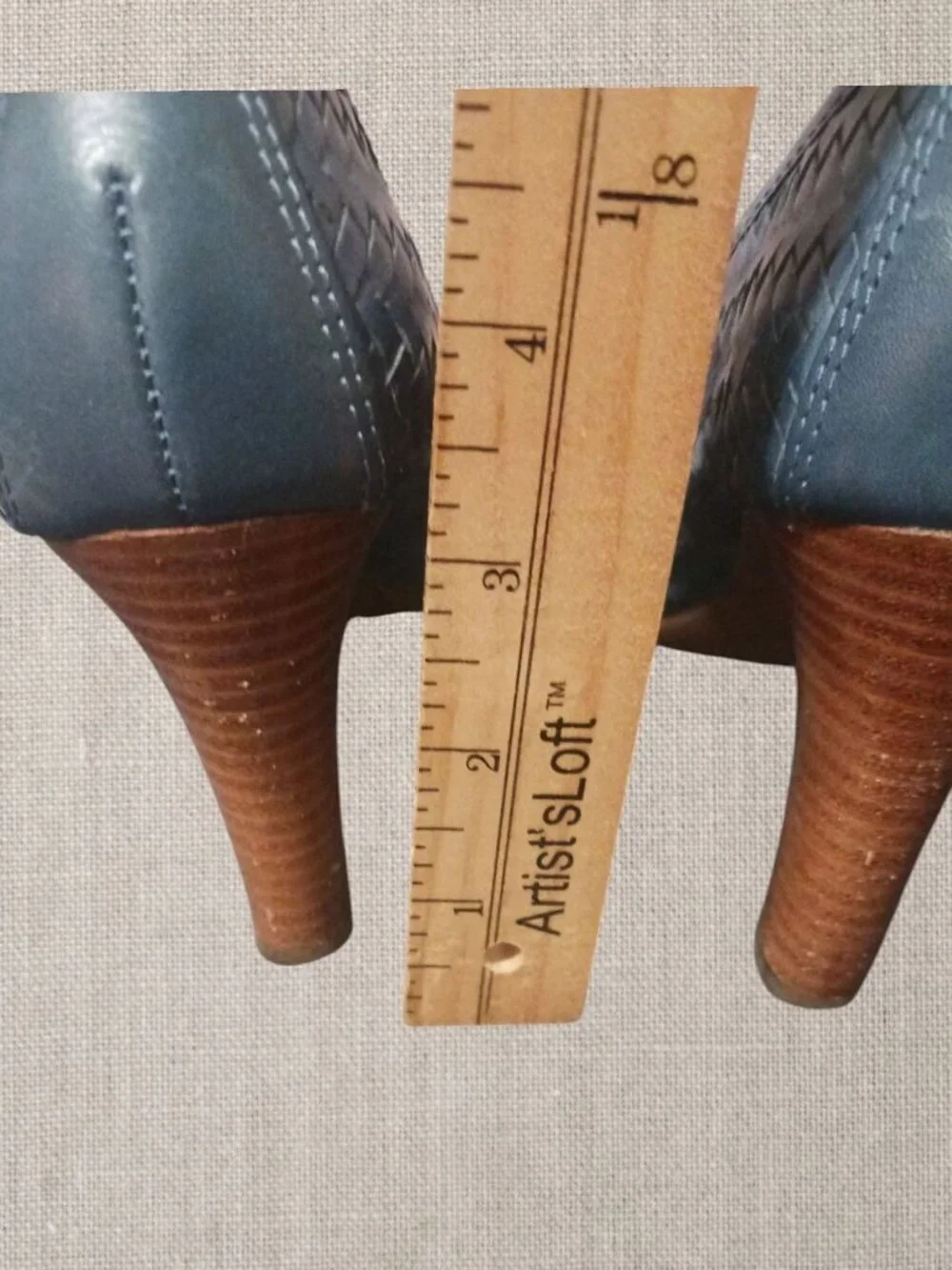 Geox Respira Womens Leather Bow Detail Woven Pattern High Heels Blue size 38.5